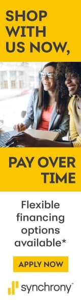 Flexible financing available through Synchrony. Shop with us now, pay over time. Apply now.